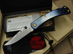 Нож Buck 110 Slim Pro TRX Titanium (Legacy Collection 2023) - ярко синий огненый титан