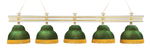 Лампа Моцарт 5пл. ясень (Blanco plumon,бархат зеленый,бахрома желтая,фурнитура золото)