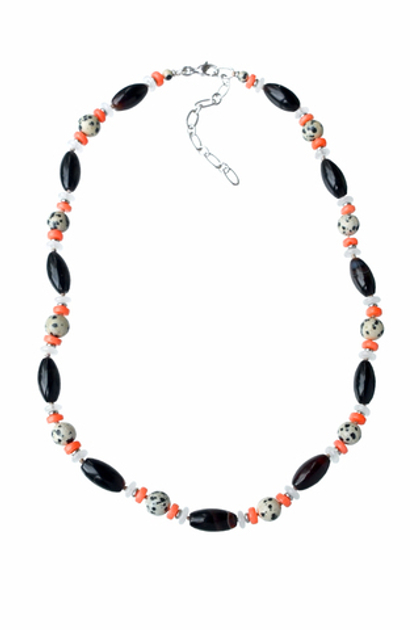 Бусы из натурального агата, яшмы и коралла