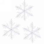 Украшение новогоднее «Снежинка» 21 см (набор 3 шт), Белый