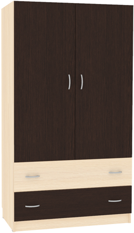 Шкаф 2-х створчатый КарИВи Кадет  Дуб Молочный Венге