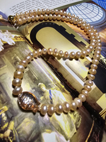 Колье "Жемчужная Рыбка", ручная работа, натуральный камень, вставка хрусталь