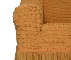 Чехол на кресло с оборкой Стандарт, цвет Горчичный