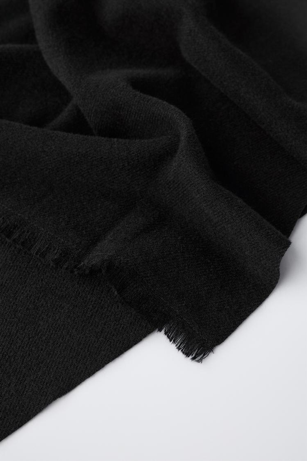 ZARA ШАРФ ИЗ МЯГКОЙ ТКАНИ, ЧЕРНЫЙ