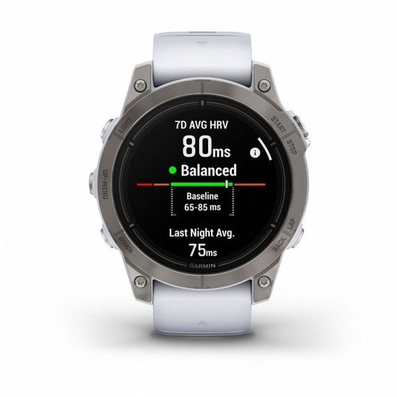 Garmin EPIX PRO Gen 2 Sapphire 47 мм — титан белый DLC, белый ремешок