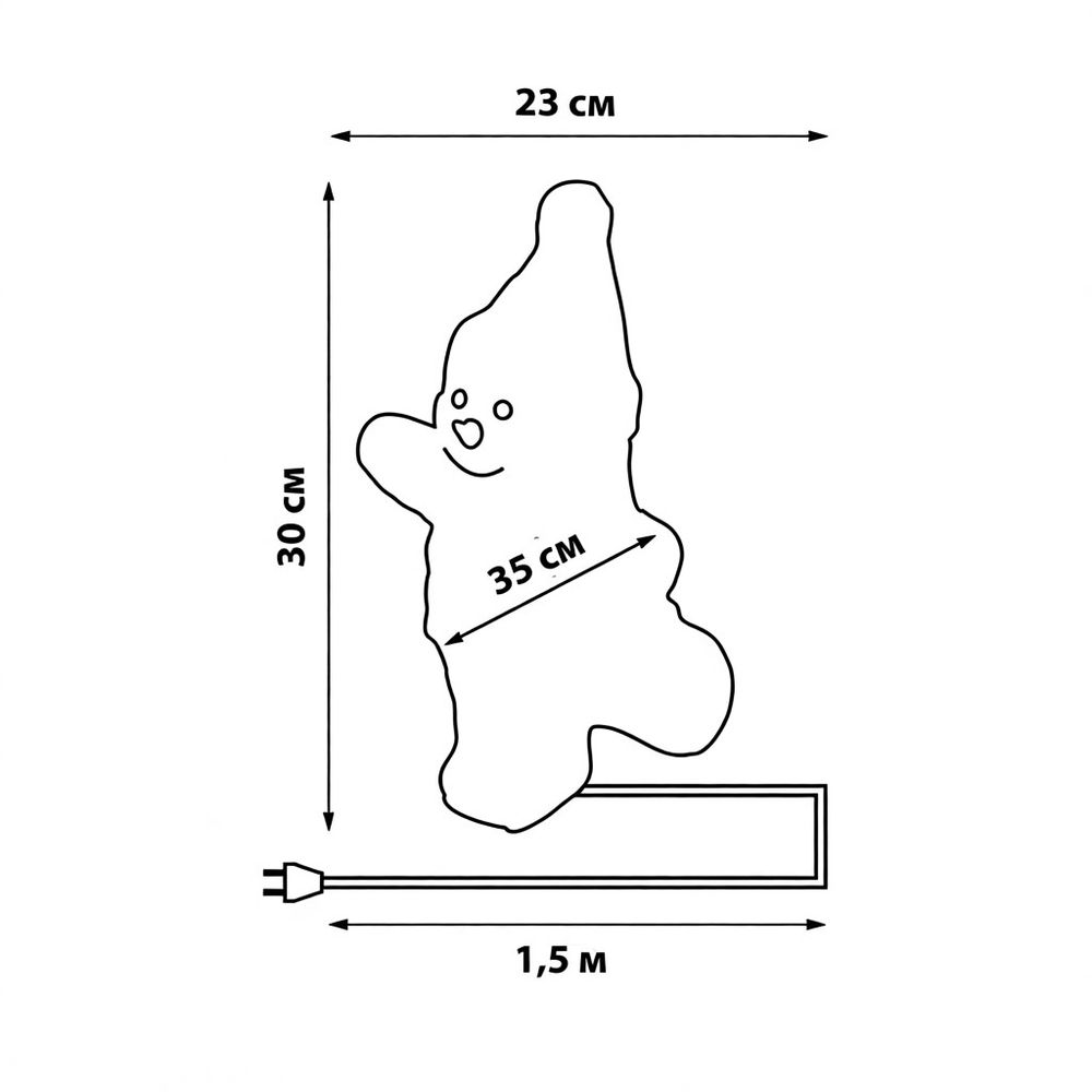 ULD-M2234-040-STA WHITE IP20 SNOWMAN-2 Фигура светодиодная Снеговик-2. 30x35см. 40 светодиодов. Белый свет. Провод прозрачный. TM Uniel