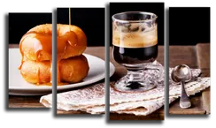 Модульная картина "Кофе с пончиком"
