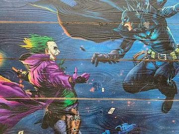 Картина на досках Batman vs Joker (40x60 см)