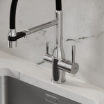 Смеситель для кухни Sancos Garda с гибким изливом, цвет хром/черный, арт. SC4009CH