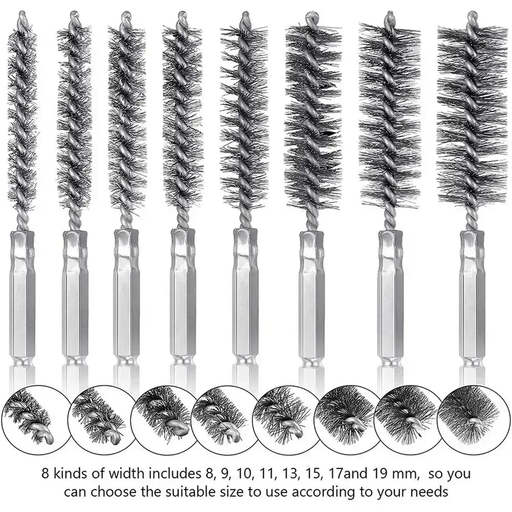 Щетка (ерш) для чистки труб, 1/4 дюйма 1 комплект из 8 штук