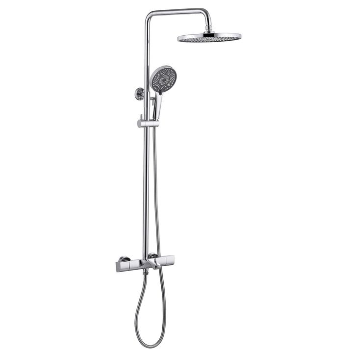 Душевая стойка ABBER Thermostat AF8516L с термостатом и изливом, хром