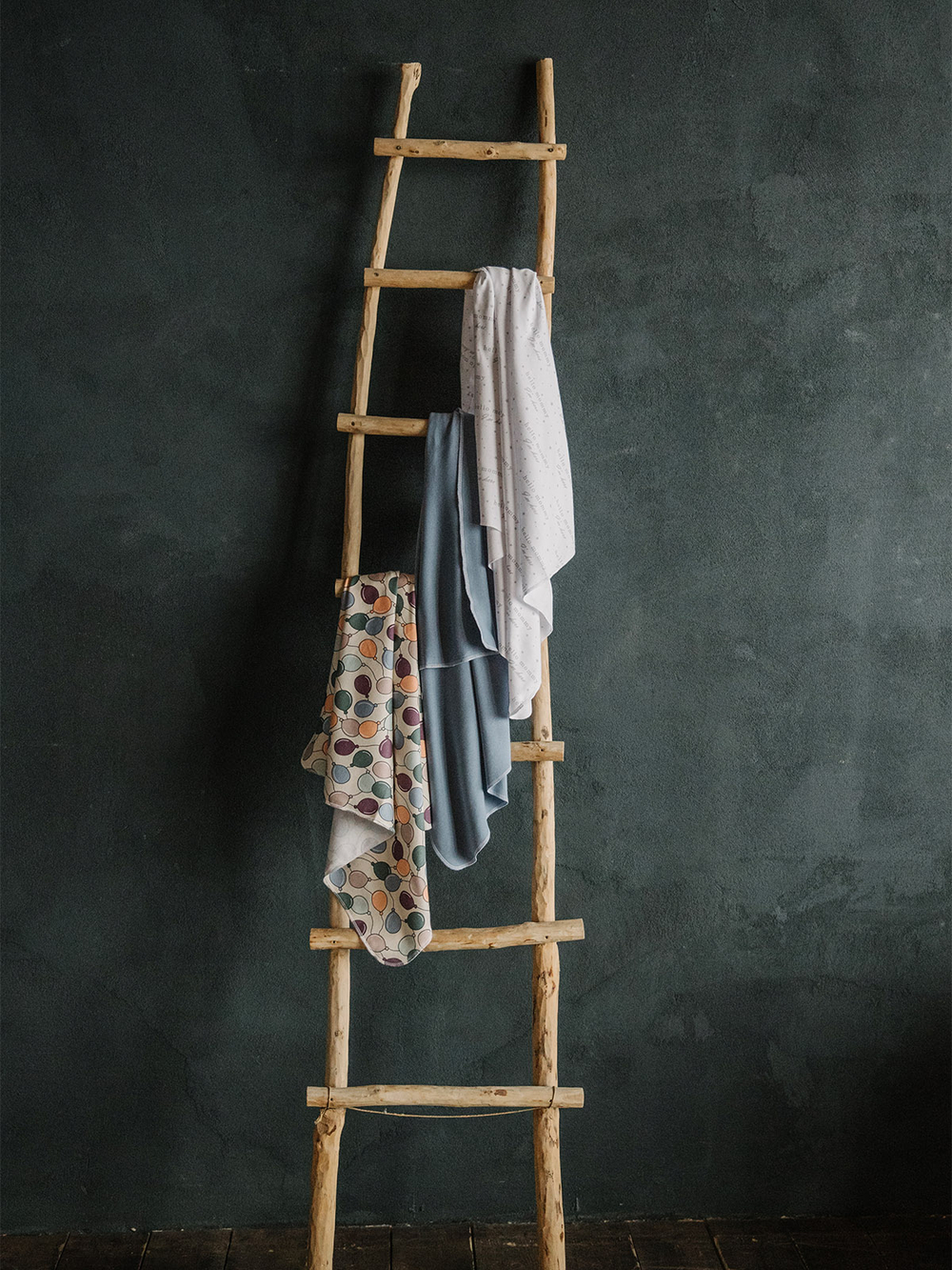 Сет из 3х пелёнок Mjölk Шарики/Blue Shadow/Hello Mommy