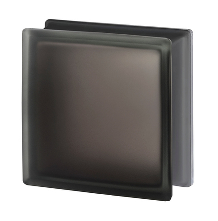 Стеклоблок Vitrablok Гладкий Черный бриллиант матовый 30% Черный 19x19x8