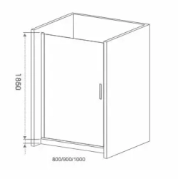 Душевая дверь в нишу Bas Mokka DR 90*185 без поддона, без магнитного профиля