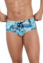 Синие плавки с принтом Cassiel Swimsuit Brief (Размер: M) (Цвет: синий)