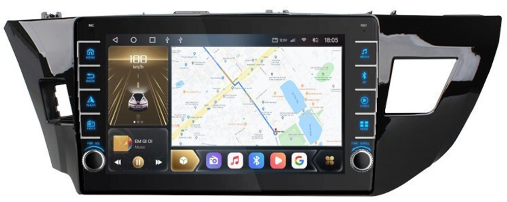 Магнитола для Toyota Corolla 2013-2016 - Carmedia OL-1603 (кнопки и крутилки), Android 12, TS10, CarPlay, 4G SIM-слот