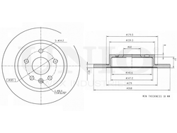 Диск тормозной задний UNIO BRD-20023