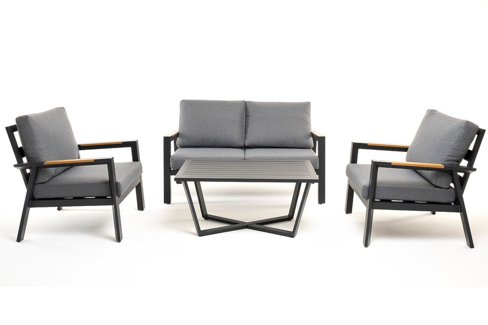 "Орхидея" лаунж-зона 4-местная из алюминия, цвет темно-серый