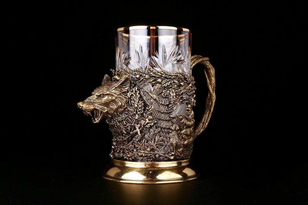 Набор подстаканников "Русский Лес" 4шт. в подарочном кейсе