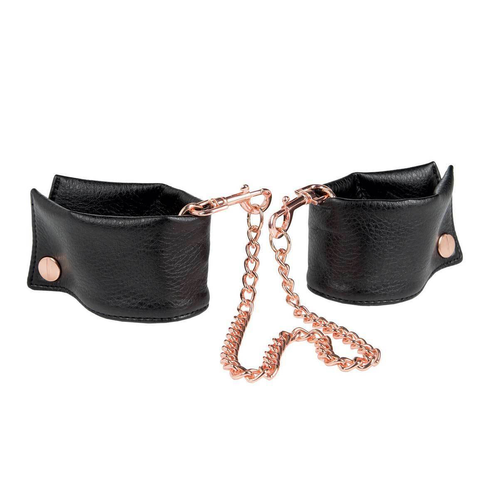 Черные мягкие наручники Entice French Cuffs с цепью