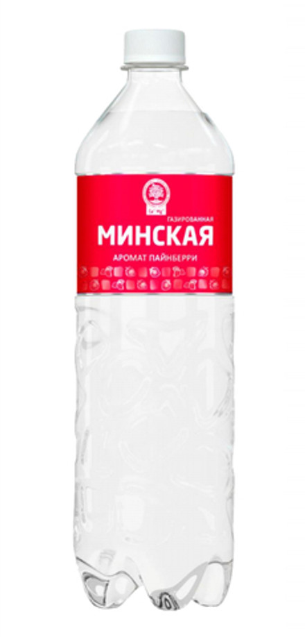 Вода "Минская" газированная с ароматом пайнберри 1л. МЗБН