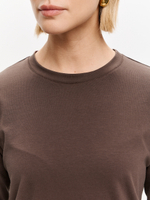 Лонгслив свободного кроя в цвете шоколад