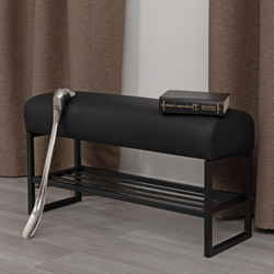 Банкетка-обувница Charli Lux/Чарли Люкс экокожа , Sharp Чёрный