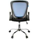 Кресло оператора Helmi HL-M04 "Active", ткань, спинка сетка синяя/сиденье TW черн, рег. подлокот, хром