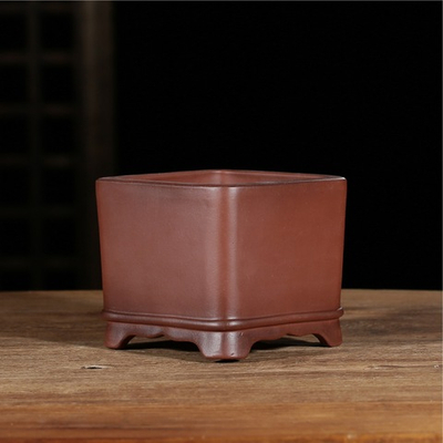 Состаренный неглазурованный горшок для бонсай высочайшего качества (исинская керамика) | 11.5*10.5