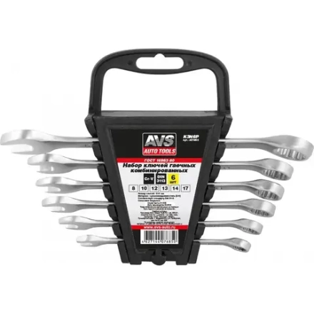 Набор ключей гаечных комбинированных 8-17 6шт в пластиковом держателе A07685S