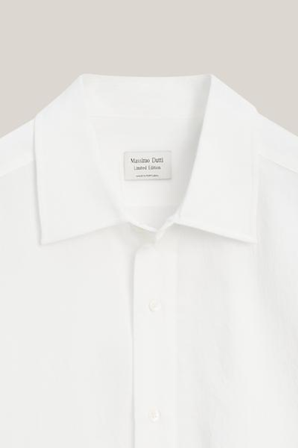 Massimo Dutti Длинная драпированная рубашка из 100% хлопка - Limited Edition, белый