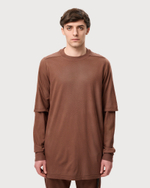 RICK OWENS DRKSHDW ЛОНГСЛИВ КОРИЧНЕВЫЙ HUSTLER
