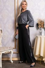 Брюки палаццо Полианна (черные/серебро) Б14828-8М LT Collection