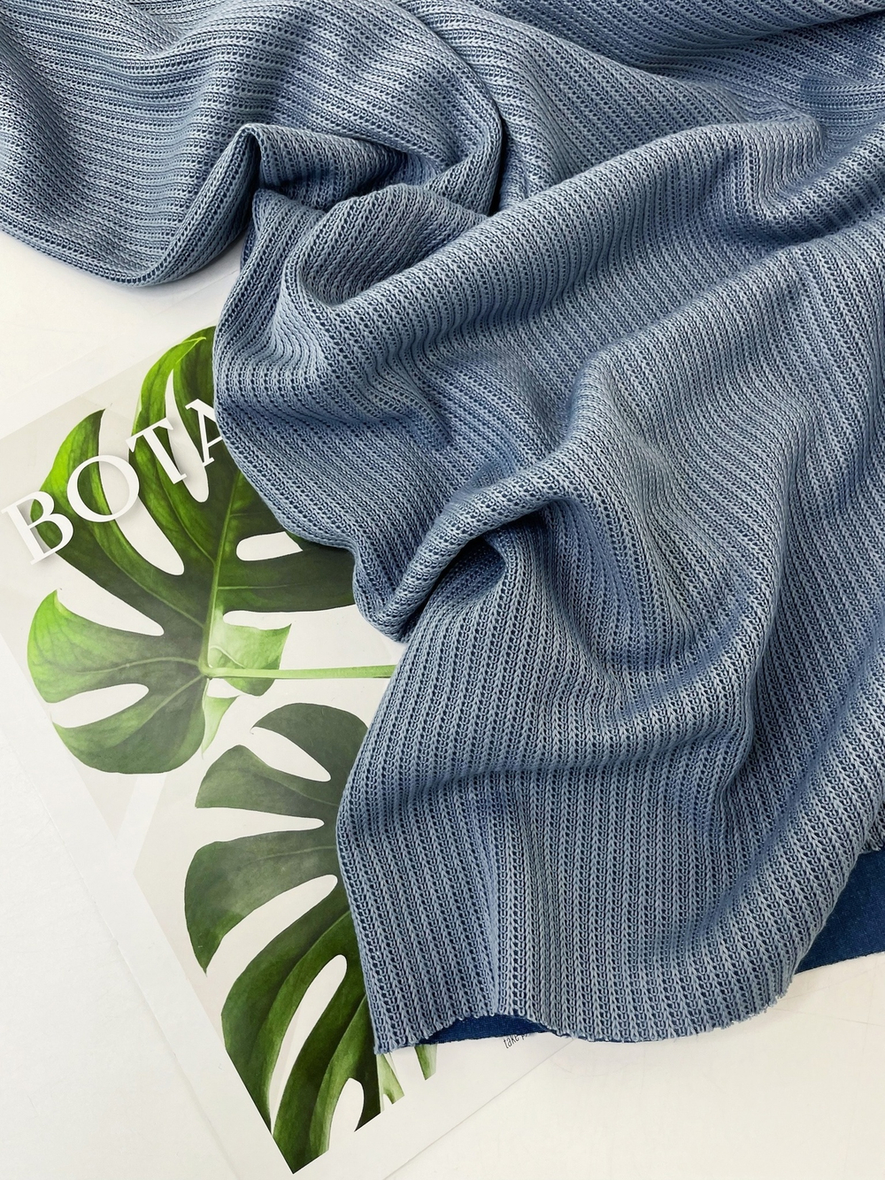 ПЫЛЬНЫЙ СИНИЙ - Трикотаж ажурный НЕВАДА (1270 Алина)