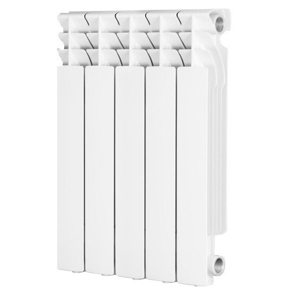 Радиатор алюминиевый Radena R 500 боковое подключение белый 5 секций