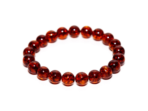 Браслет из янтаря натурального, диаметр 10 мм.