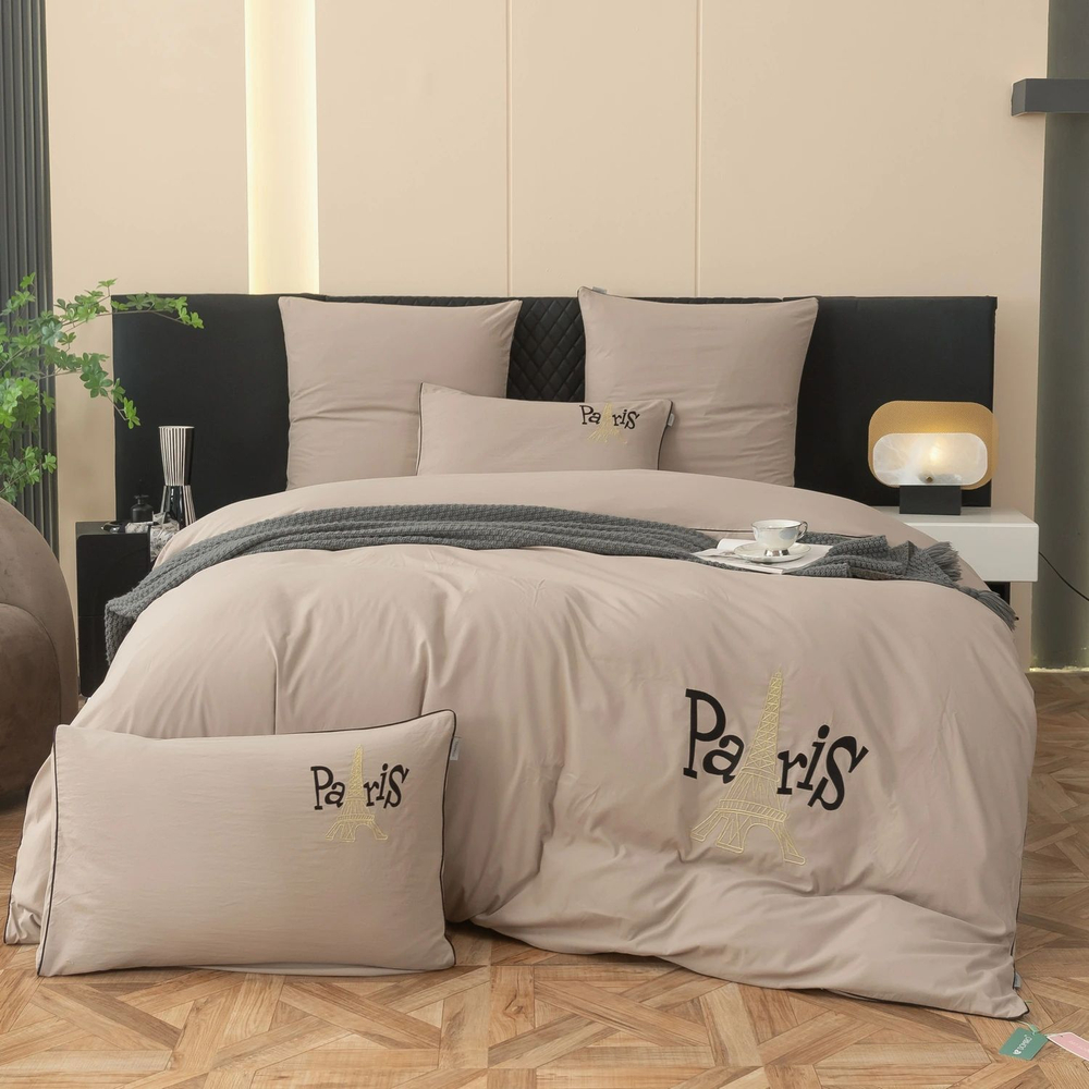 Комплект постельного белья Mood of Paris на резинке MPR001, Евро, простыня 160x200