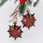 Ёлочные игрушки «Таинственное очарование» Звезда остроконечная 6 см (набор 4 шт), шоколад