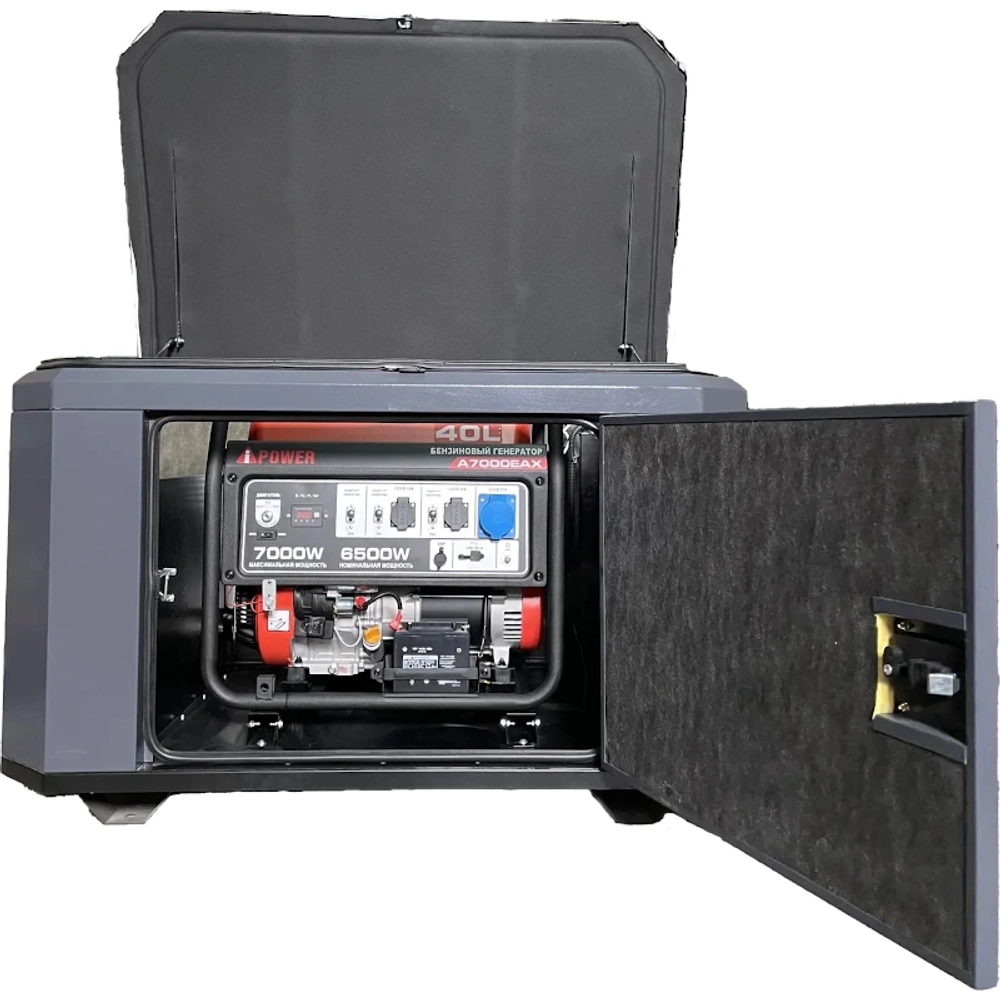 A-iPower A7000EAX бензиновый генератор в кожухе 1400SS RAL 7024 с блоком АВР 400В/25А (8 pin) New УТ-11184323/29109