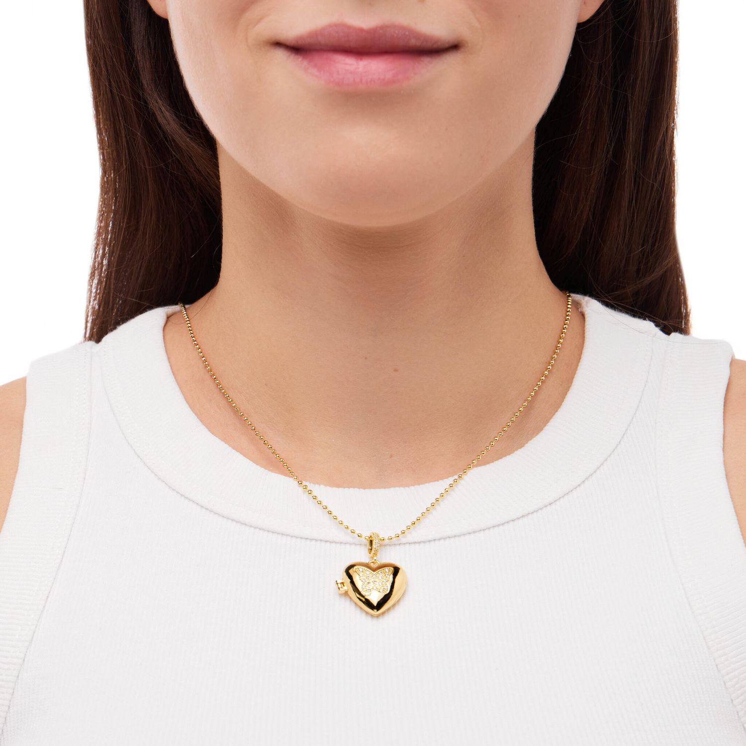 Колье Secret Gold Heart Necklace – Butterfly