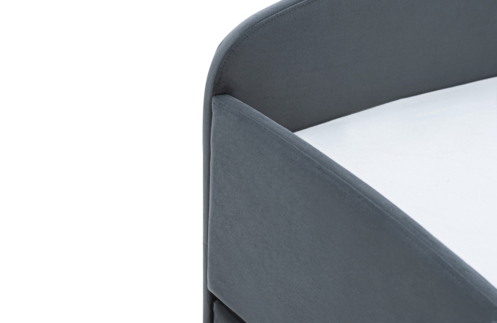 Детская мягкая кровать с ящиком Бельмарко Letmo графит велюр