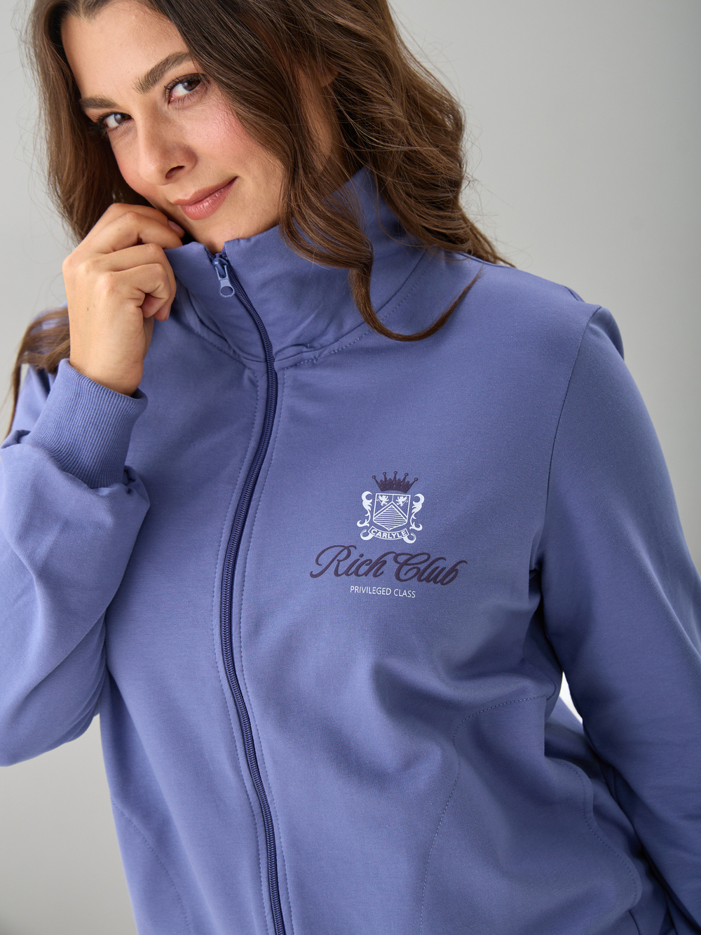 Костюм с брюками КБ-384/серо-фиолетовый-п