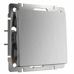 Выключатель Werkel 1 клавиша проходной серебряный рифленый 27371