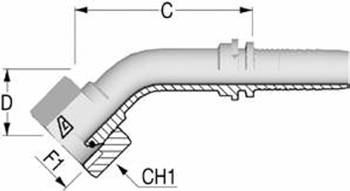 Фитинг DN 10 BSP (Г) 3/8 (45) (o-ring)