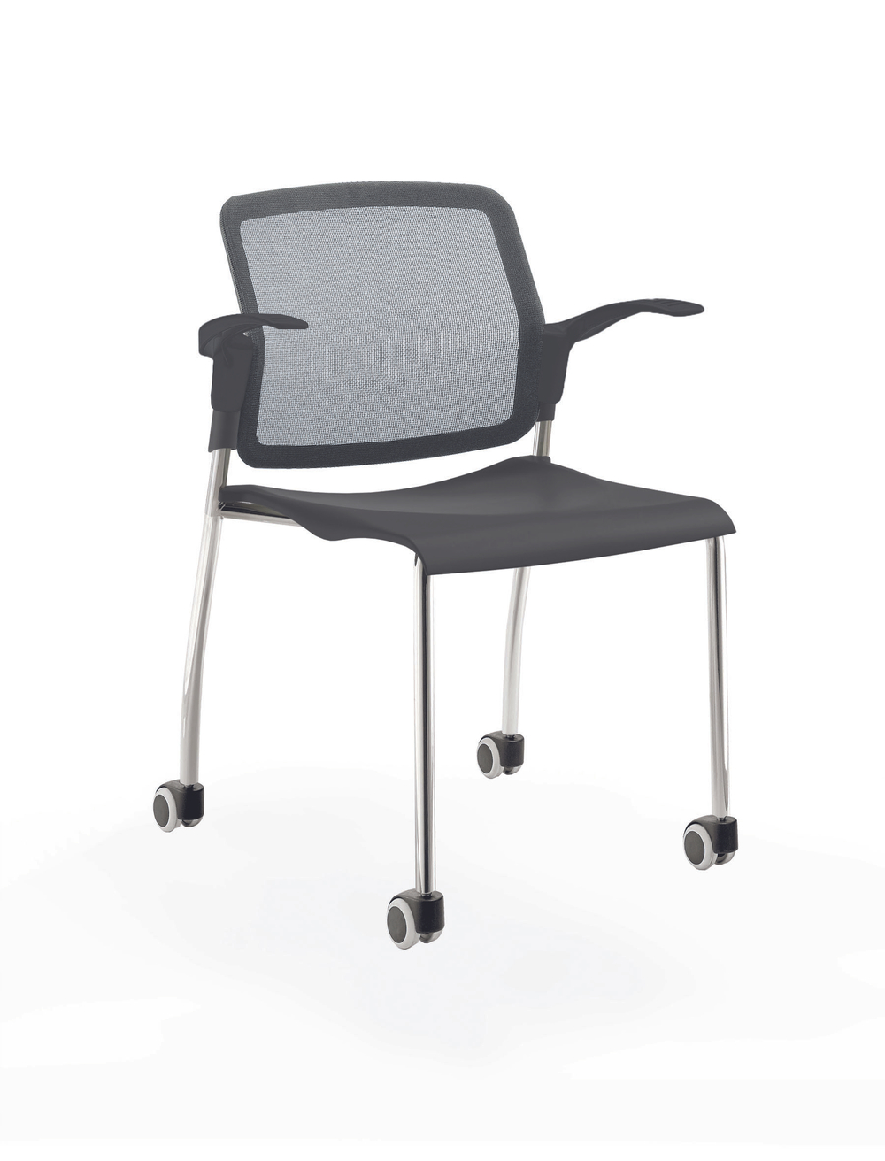 Movie стул со спинкой-сеткой на 4 ногах и колесах