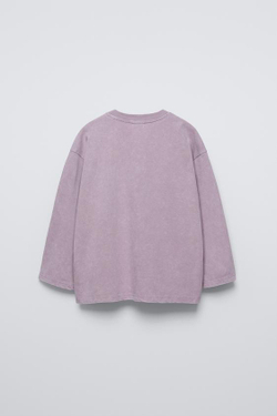 ZARA ФУТБОЛКА СО СТРАЗАМИ, ФИОЛЕТОВЫЙ