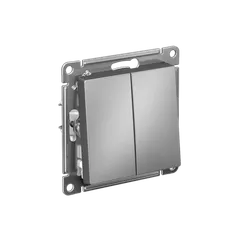 Выключатель 2-кл. AtlasDesign (сх. 2) 10А с самовозвратом механизм сталь SE ATN000917