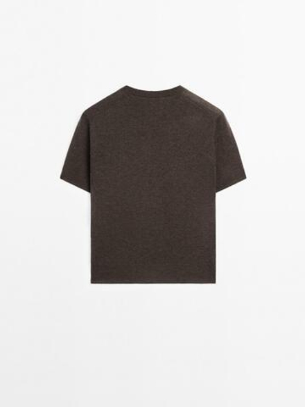 Massimo Dutti Свитер из смесовой шерсти, шоколадный