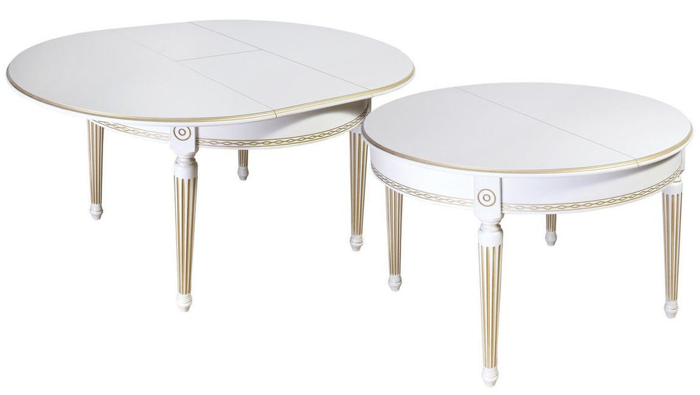 Стол обеденный Лекс 6 (бук/тон 1 с золотой патиной/ножка Круглая)