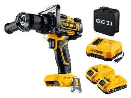 Дрель-шуруповерт аккумуляторная Steher CB-165-22 20 В, 2 АКБ
